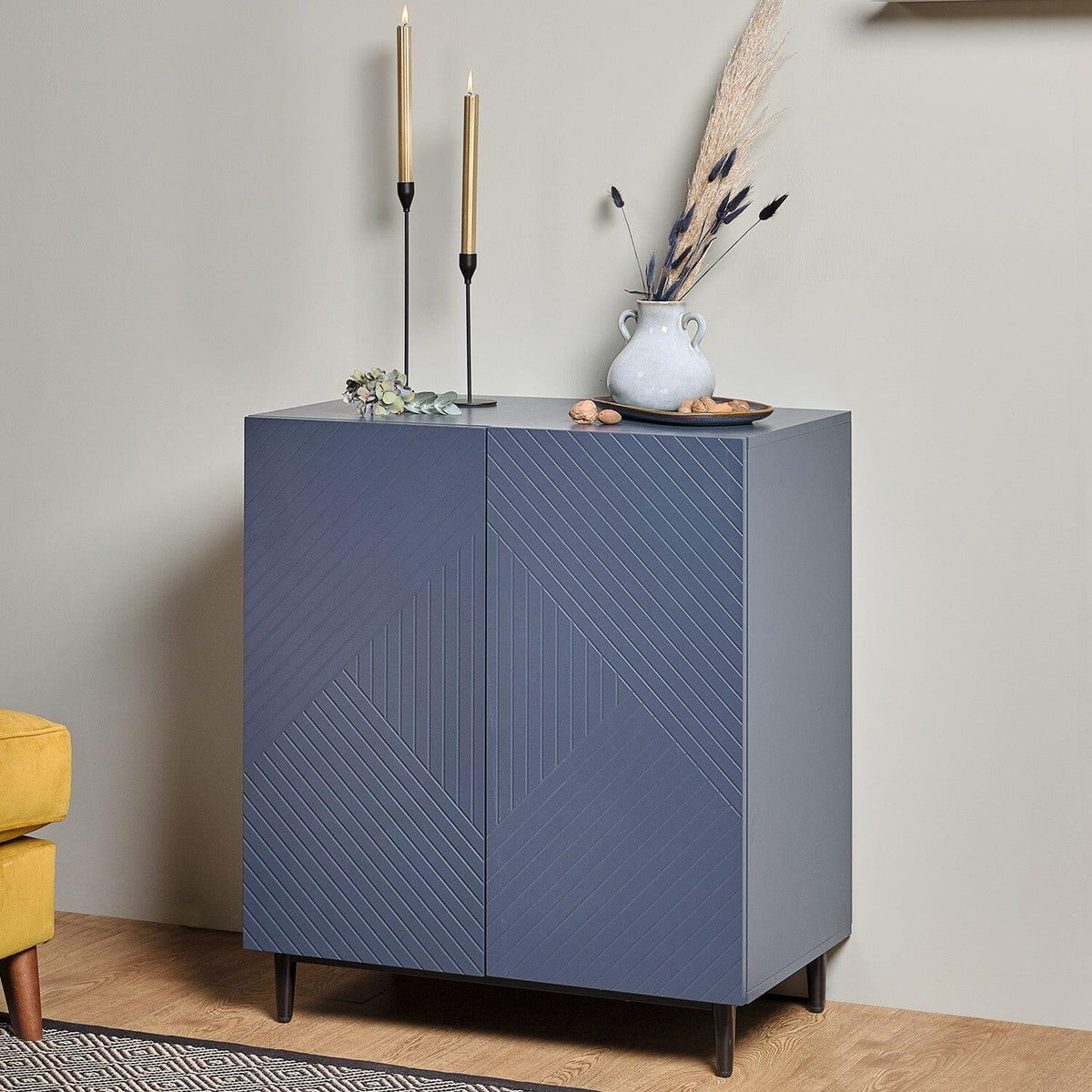 OUTLET - Jack 2 Door Small Sideboard - Geometric Blue