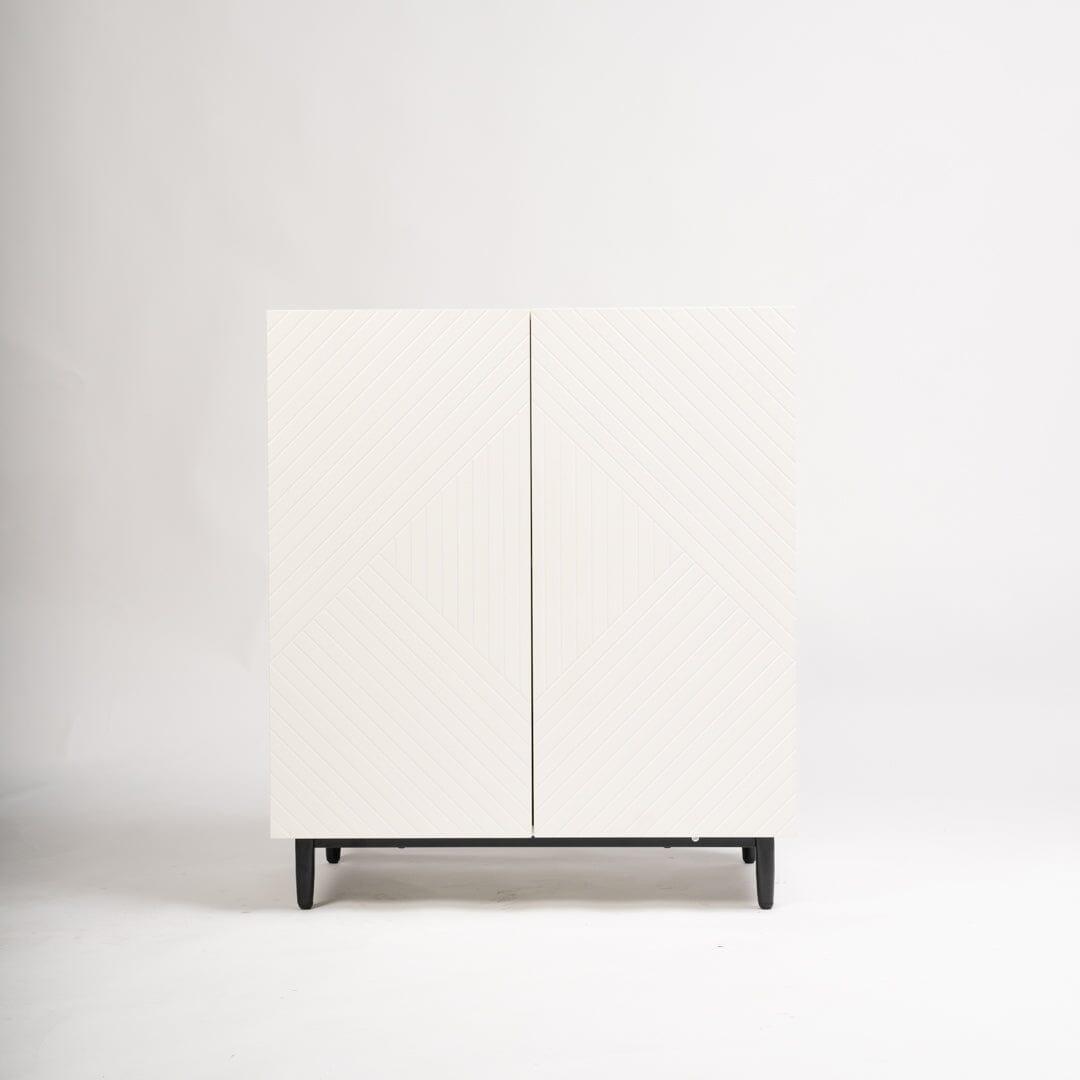 OUTLET - Jack 2 Door Small Sideboard - Geometric White