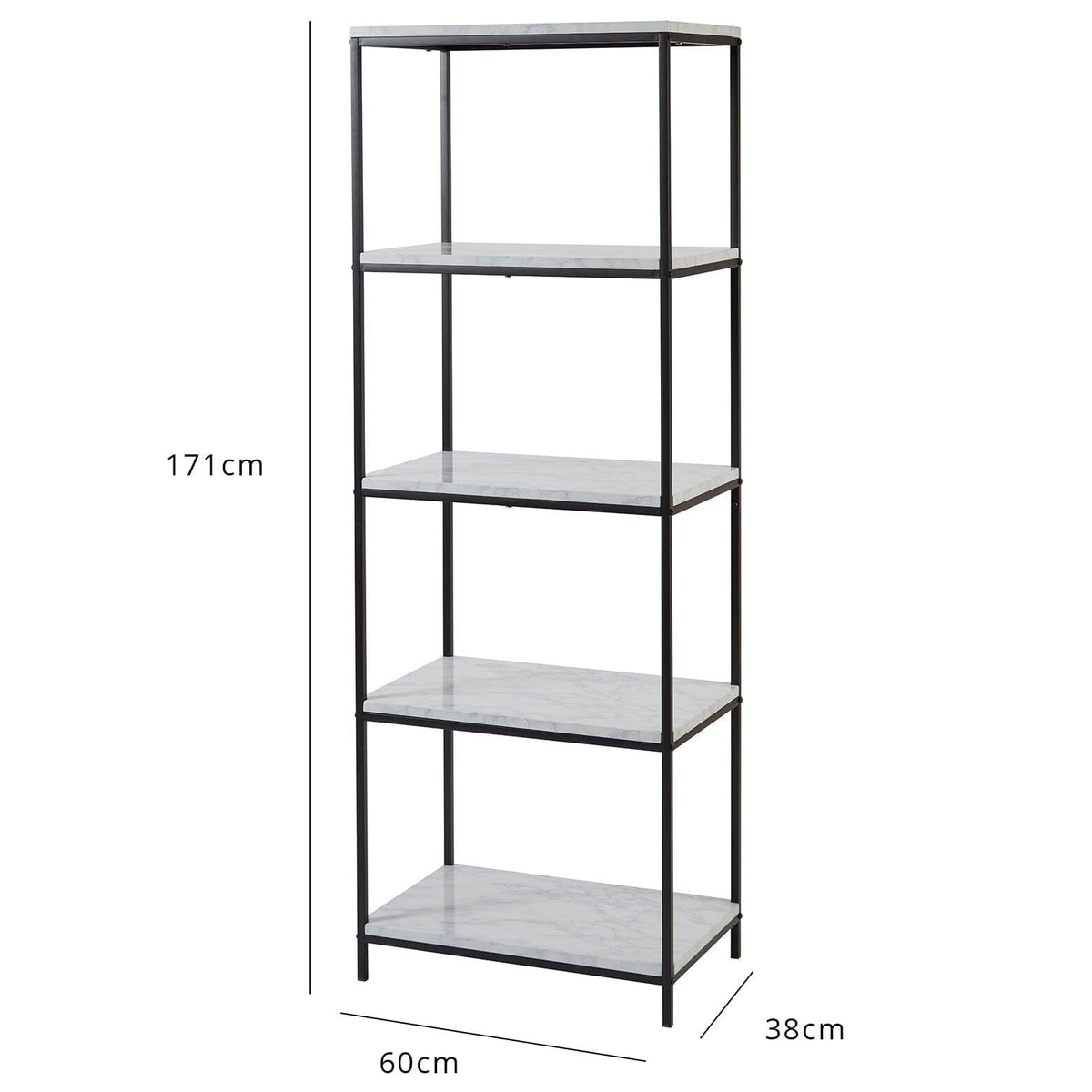 OUTLET - Jay Marble and Black Tall Bookcase