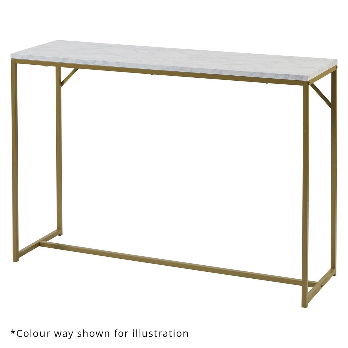 OUTLET - Jay Concrete Effect Console Table - Chrome Legs