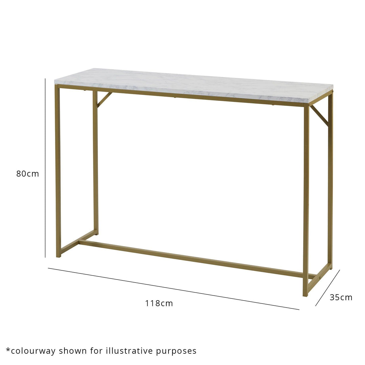 OUTLET - Jay Marble Effect Console Table - Chrome Legs