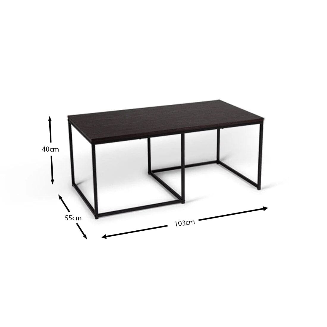 OUTLET - Jay Large Walnut Coffee Table - Black Frame