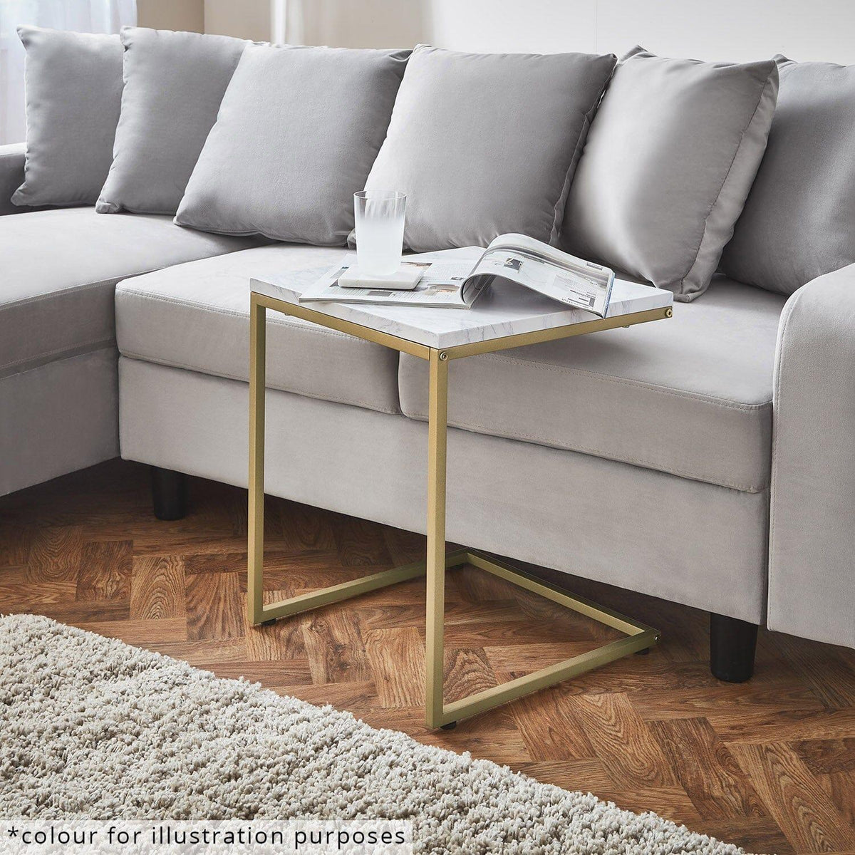 OUTLET - Jay Marble Effect Nest of Tables - Chrome Frame