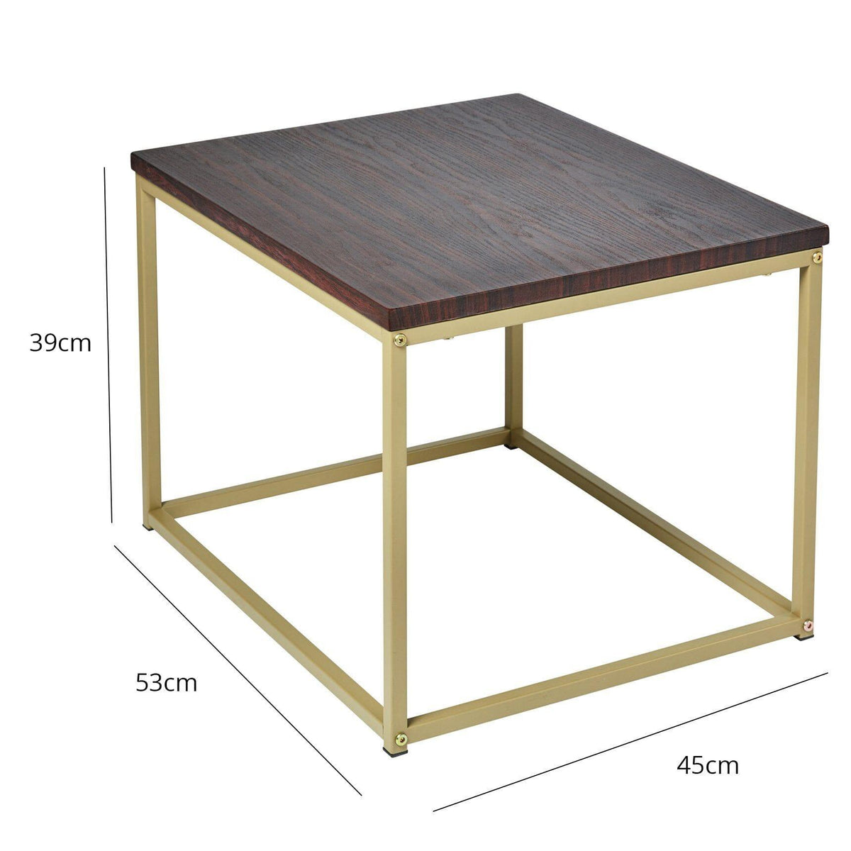 OUTLET - Jay Walnut Side Table - Gold Frame