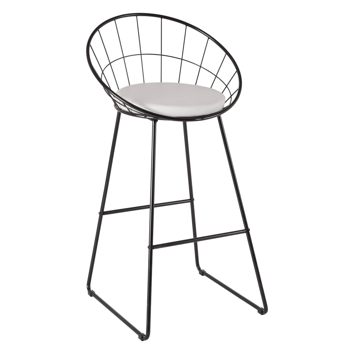 OUTLET - Jimmy Black Wire Barstool - Black Metal Legs