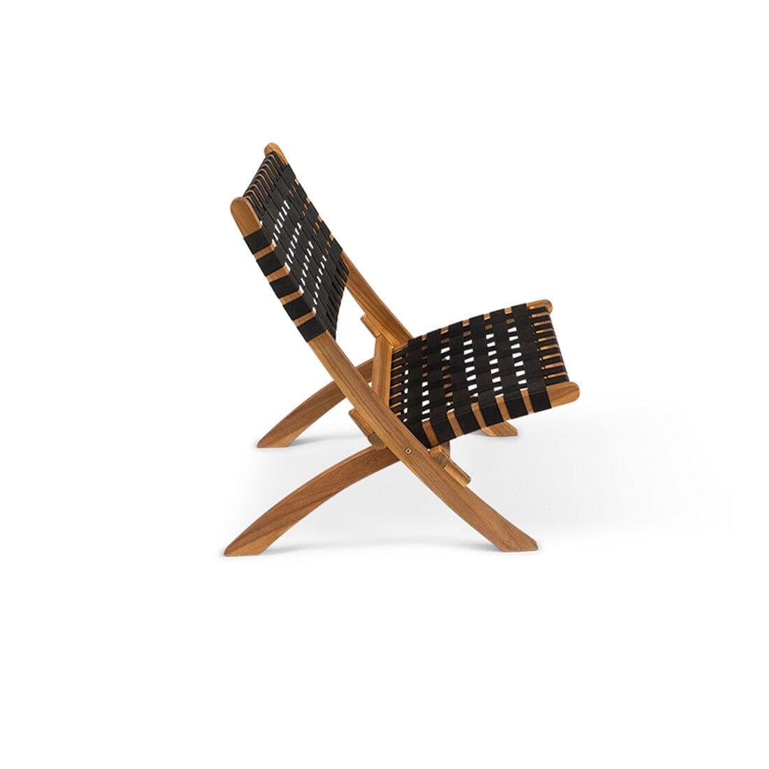 OUTLET - Kai Wooden Garden Folding Beach Chair Black - Set of 2