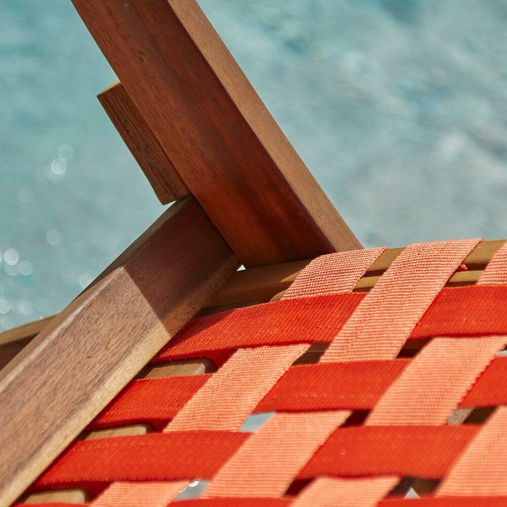 OUTLET - Kai Wooden Garden Folding Beach Chair Orange - Set of 2