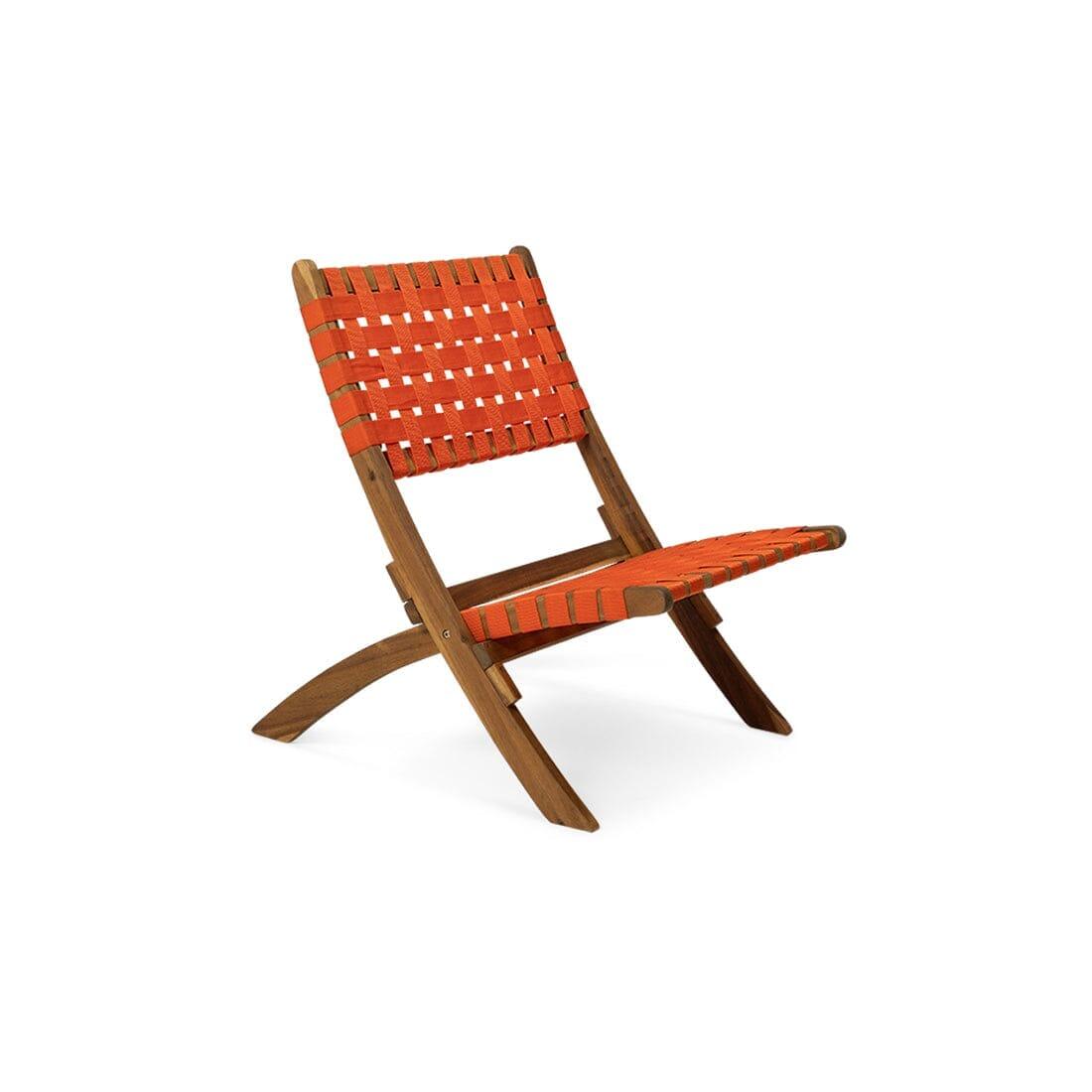 OUTLET - Kai Wooden Garden Folding Beach Chair Orange - Set of 2