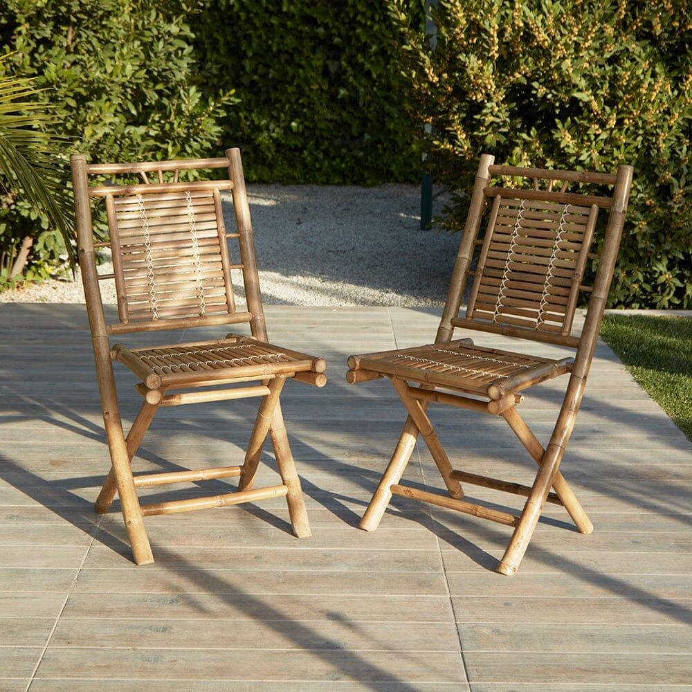 Outlet - Lila Bamboo Garden Folding Chair - Set of 2