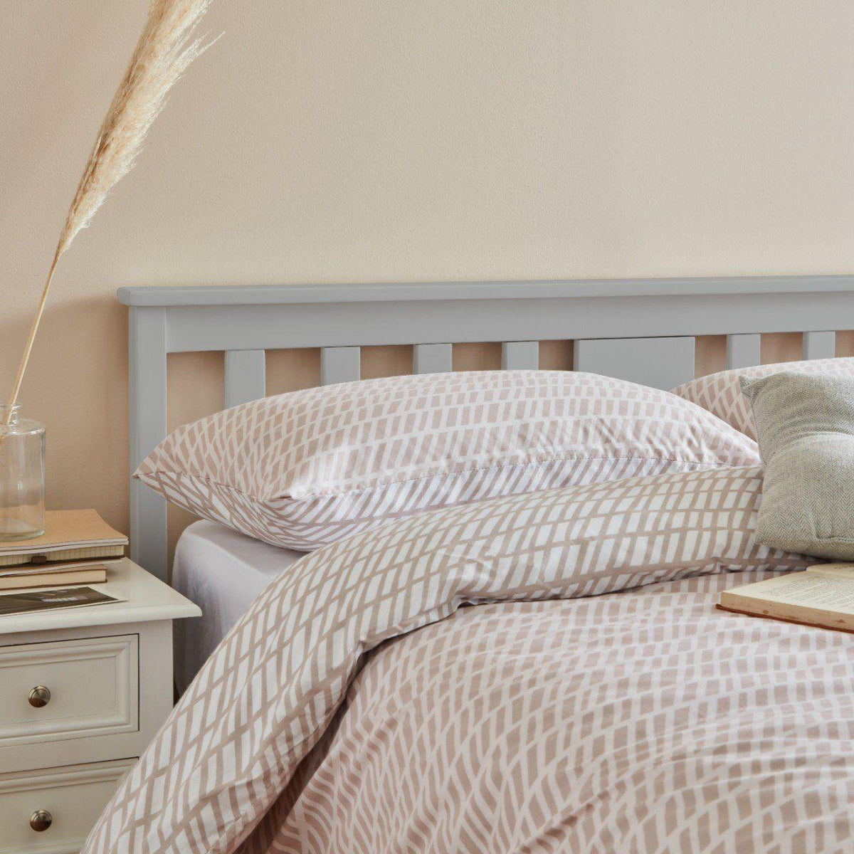 Outlet - Lisa Wooden King Size Bed Frame - Grey