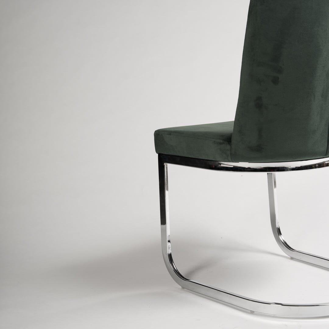 OUTLET - Lola Green Dining Chairs - Set of 2 - Chrome Legs