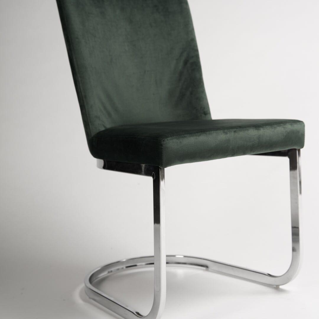 OUTLET - Lola Green Dining Chairs - Set of 2 - Chrome Legs