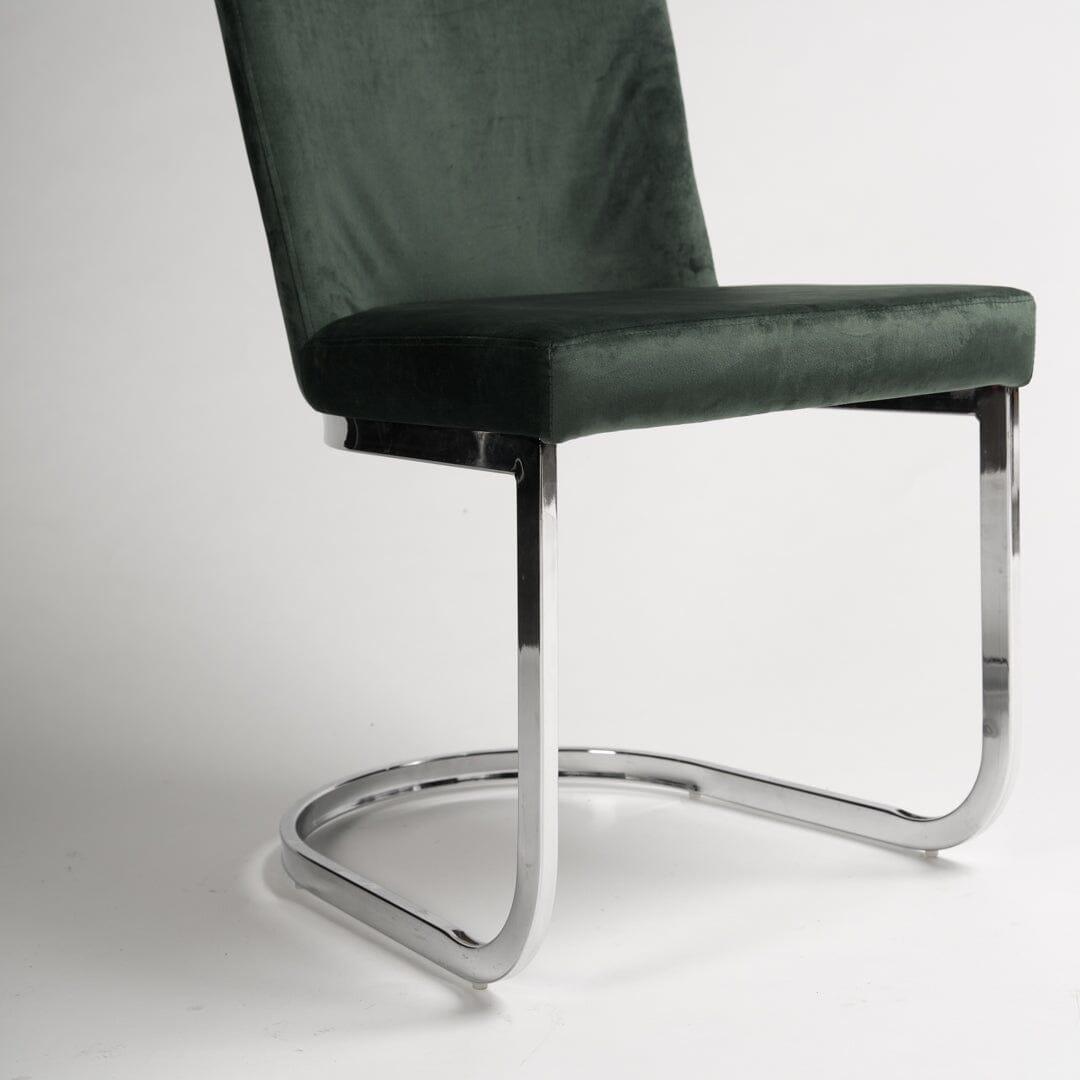 OUTLET - Lola Green Dining Chairs - Set of 2 - Chrome Legs