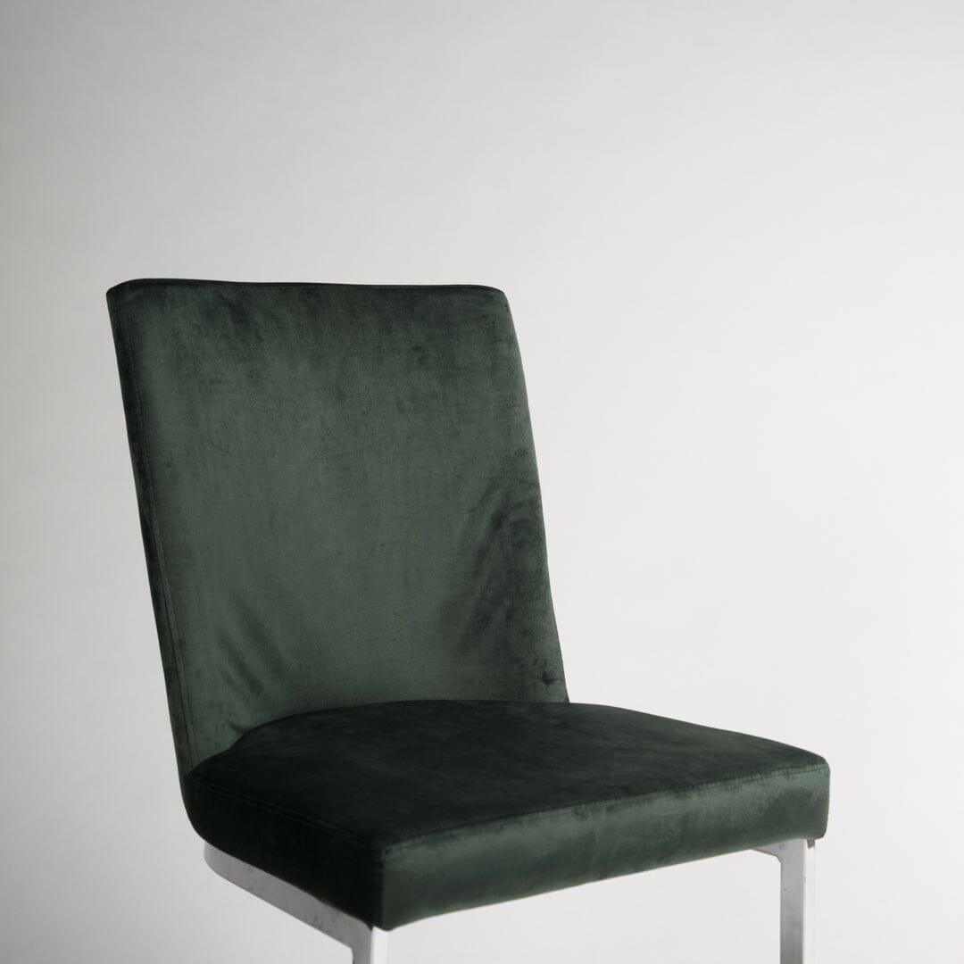 OUTLET - Lola Green Dining Chairs - Set of 2 - Chrome Legs