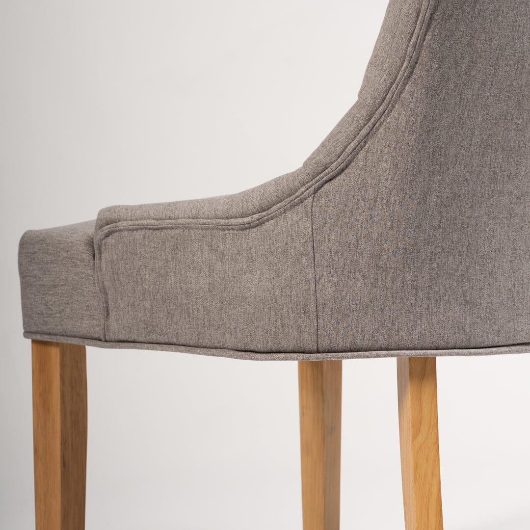 OUTLET - Louis Grey Dining Chairs - Set of 2 - Light Wood Legs