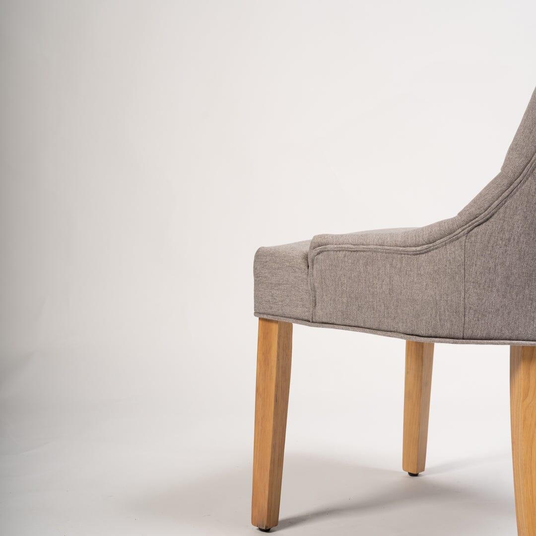 OUTLET - Louis Grey Dining Chairs - Set of 2 - Light Wood Legs