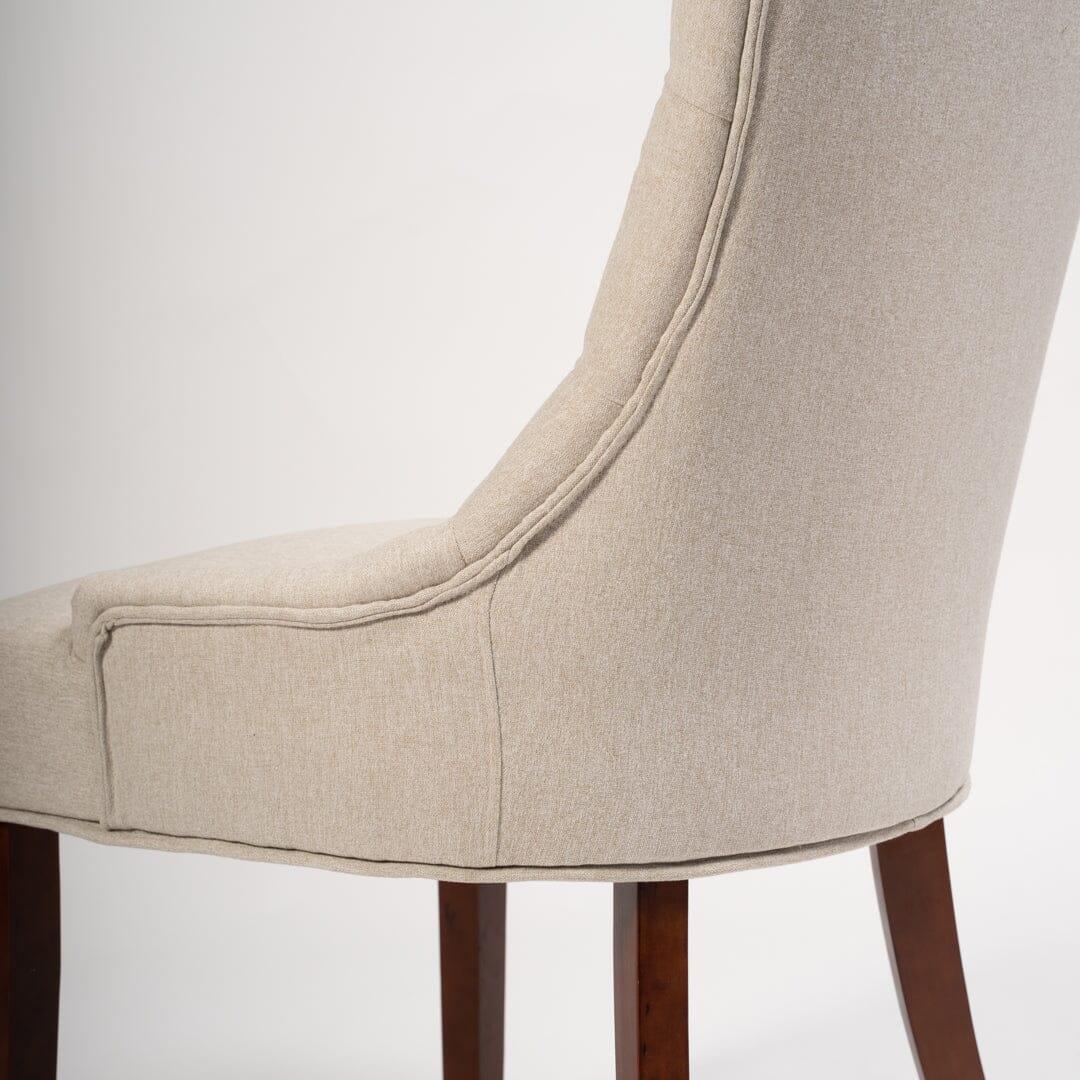 OUTLET - Louis Sand Dining Chairs - Set of 2 - Dark Wood Legs