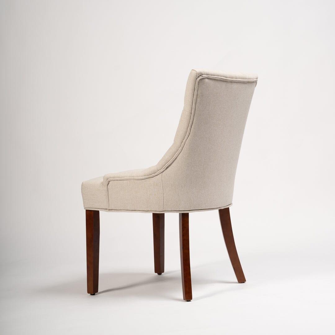 OUTLET - Louis Sand Dining Chairs - Set of 2 - Dark Wood Legs