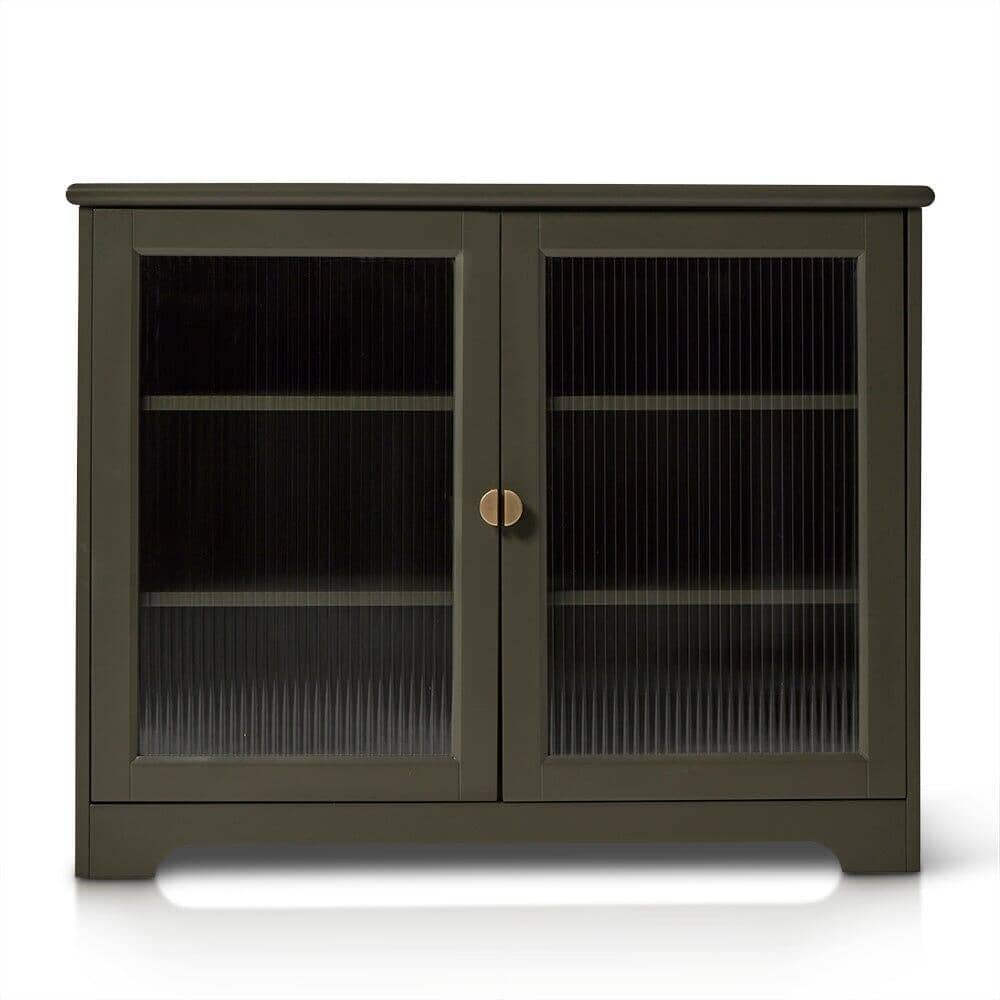 OUTLET - Lua 2 Door Small Sideboard - Fir Green with Glass Door