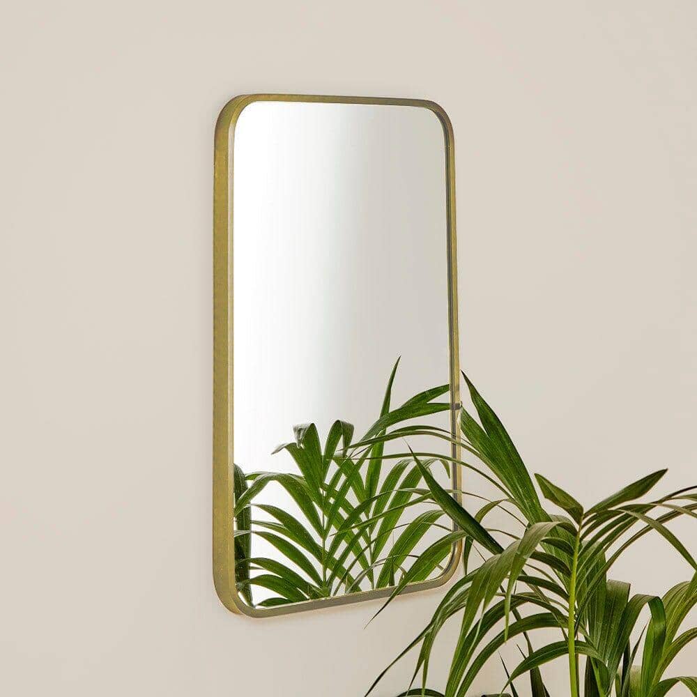 OUTLET - Lyndon 60X40cm Metal Rectangular Mirror - Gold