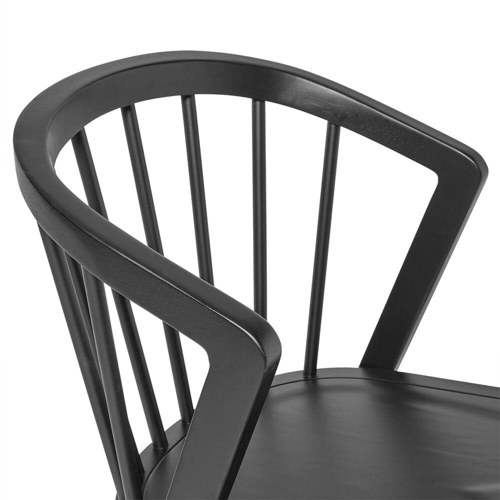 OUTLET - Mabel Black Wooden Spindle Dining Chairs - Set of 2