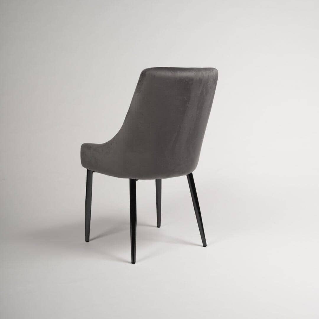 OUTLET - Maeve Grey Dining Chairs - Set of 2 - Black Legs