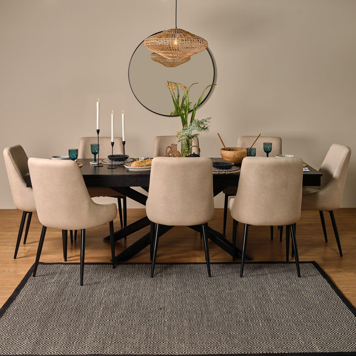 OUTLET - Maeve Dining Chairs - Set of 2 - Stone & Black