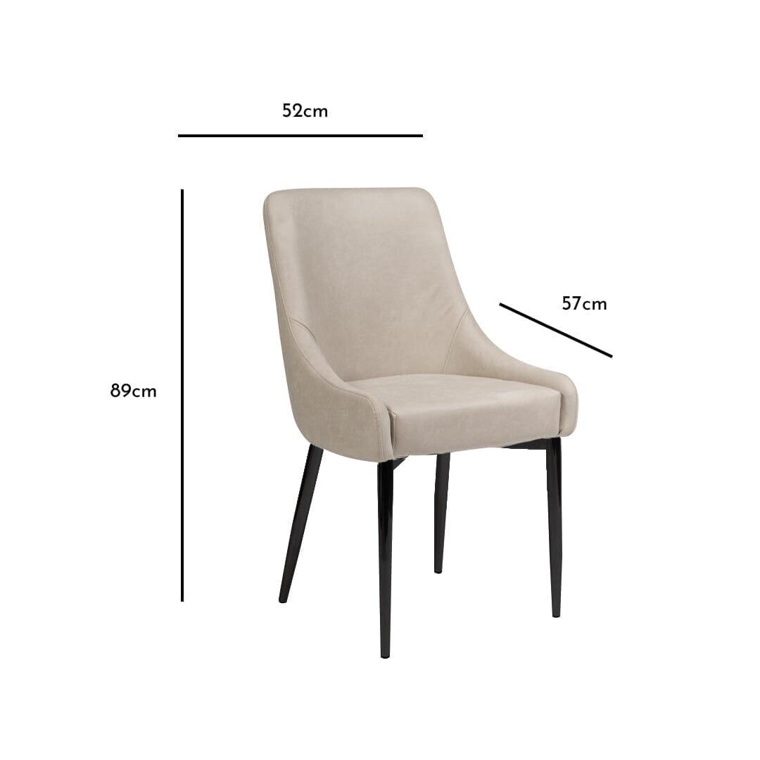 OUTLET - Maeve Dining Chairs - Set of 2 - Stone & Black