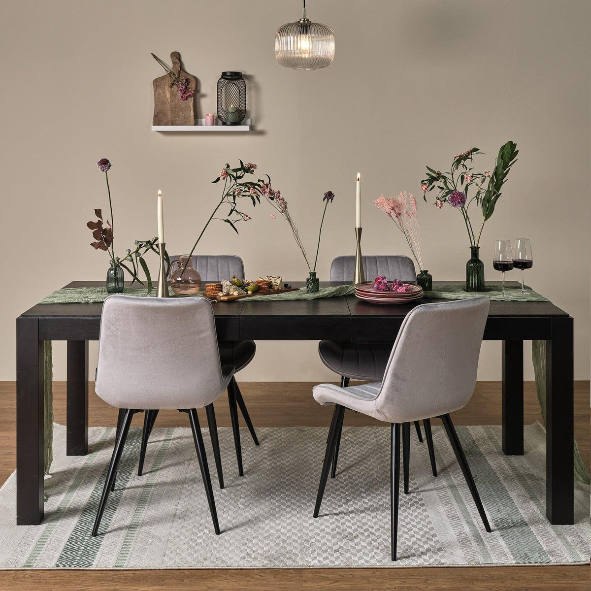 OUTLET - Magnus Black Wood Dining Table - Extendable