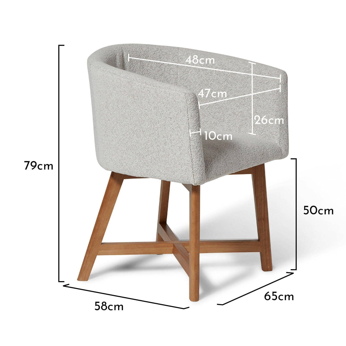 OUTLET - Magnus Dove Grey Dining Chairs - Set of 2 - Oak Legs