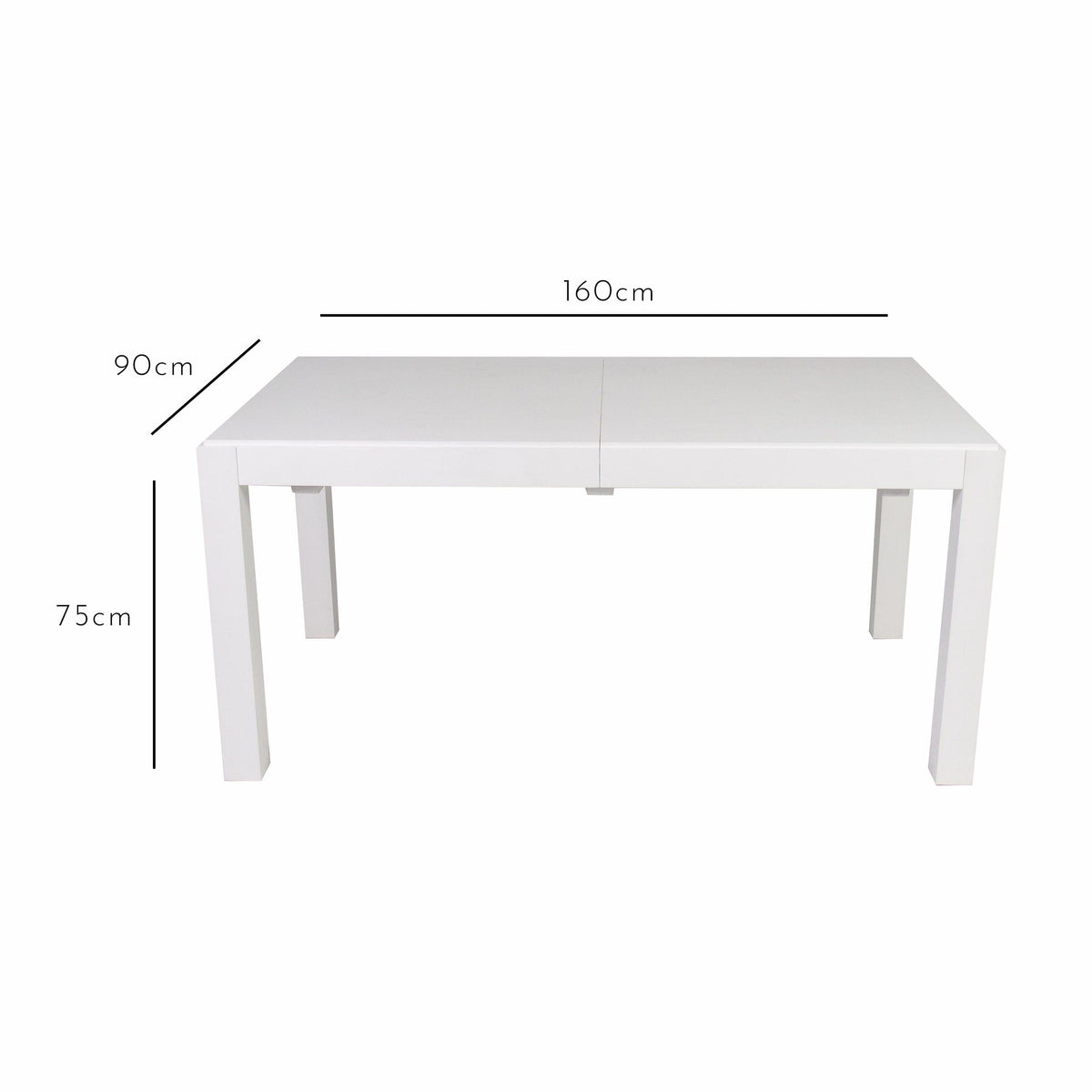 Outlet - Magnus White Wood extendable dining table