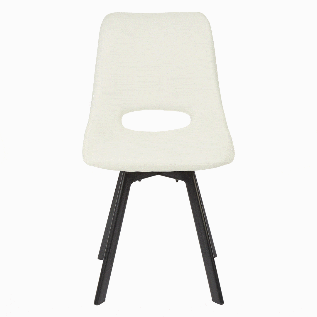 OUTLET - Margot Cream Dining Chairs - Set of 2 - Black Legs