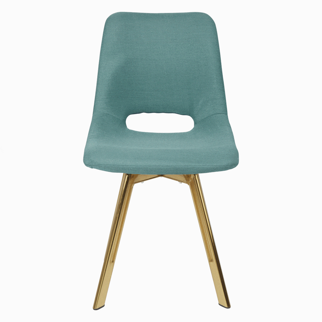 OUTLET - Margot Teal Office Chair - Brass Legs
