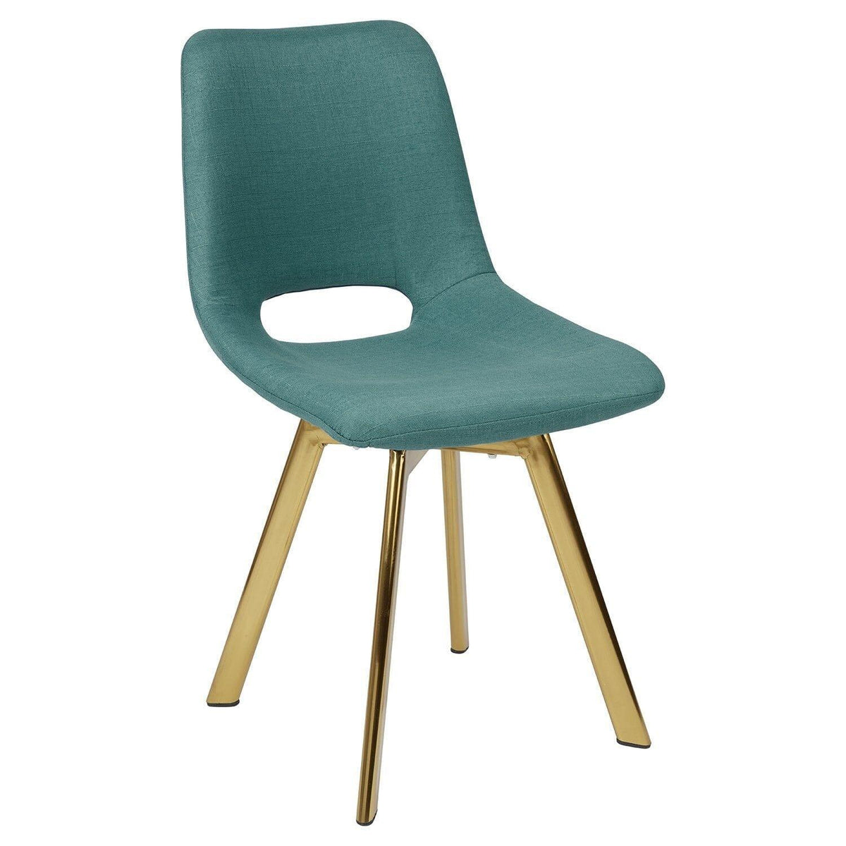 OUTLET - Margot Teal Office Chair - Brass Legs