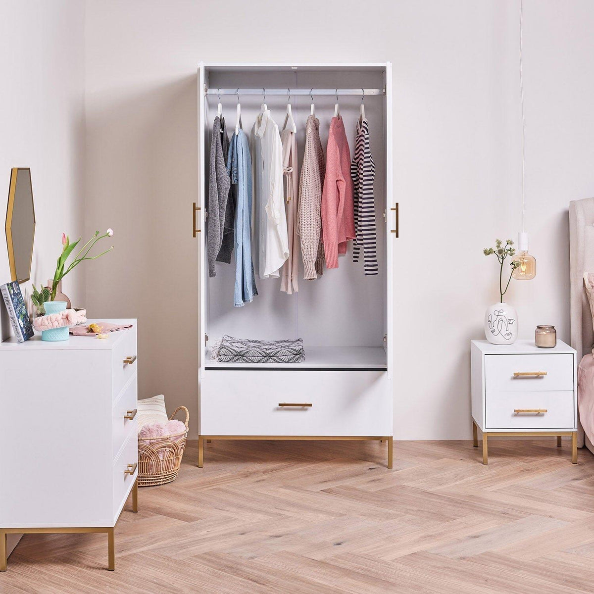 Outlet - Marie Double Wardrobe - White