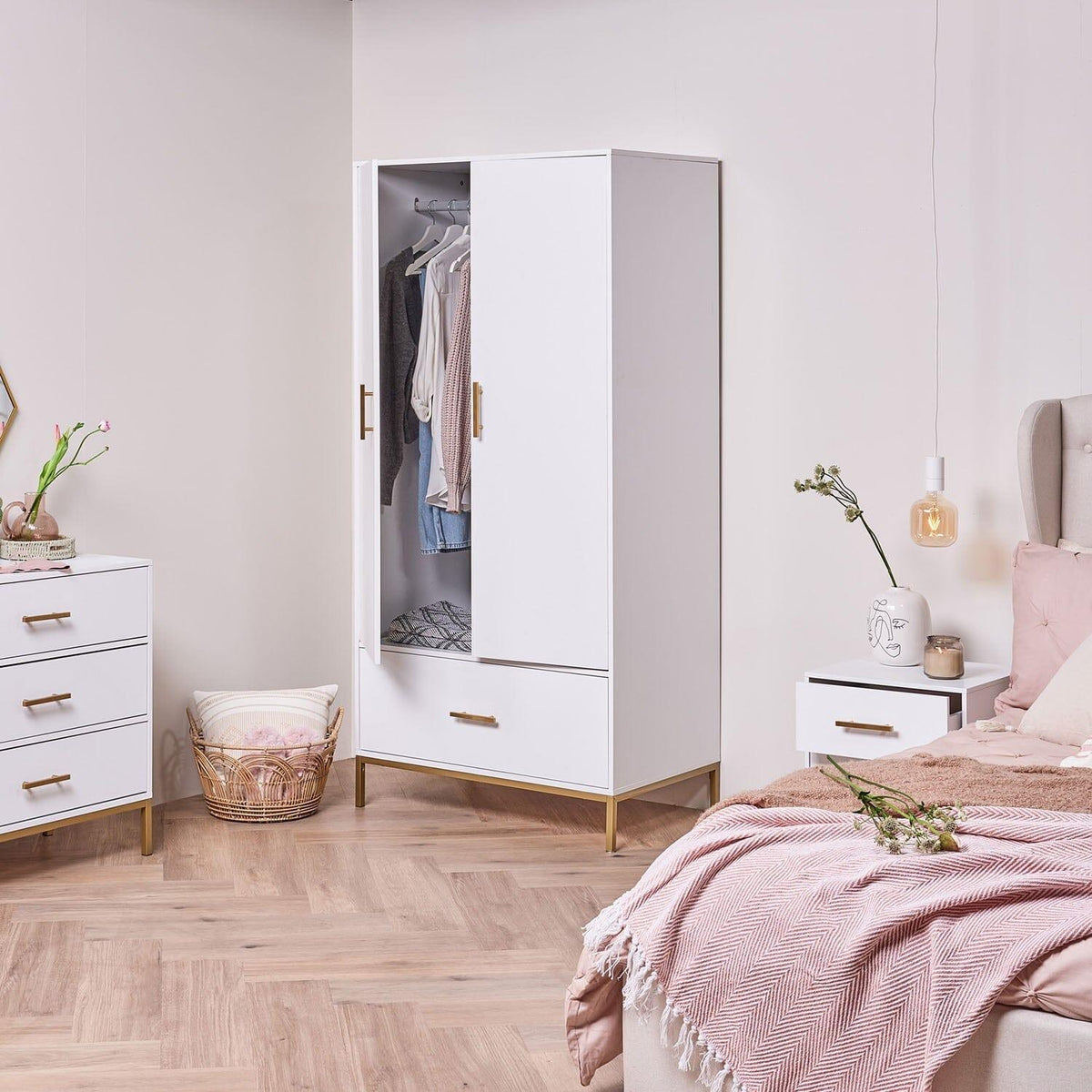 Outlet - Marie Double Wardrobe - White