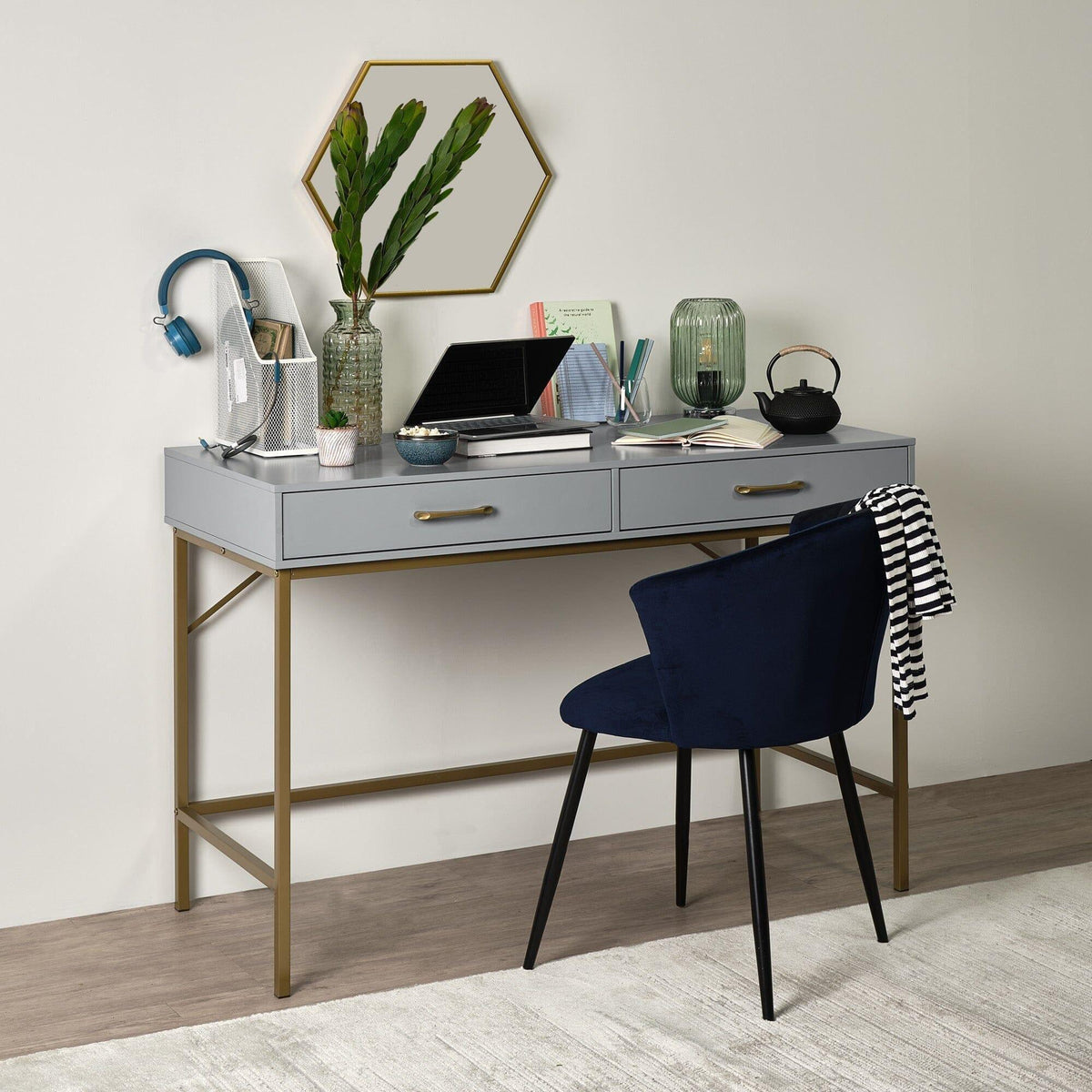OUTLET - Marie Grey Dressing Table with Drawers