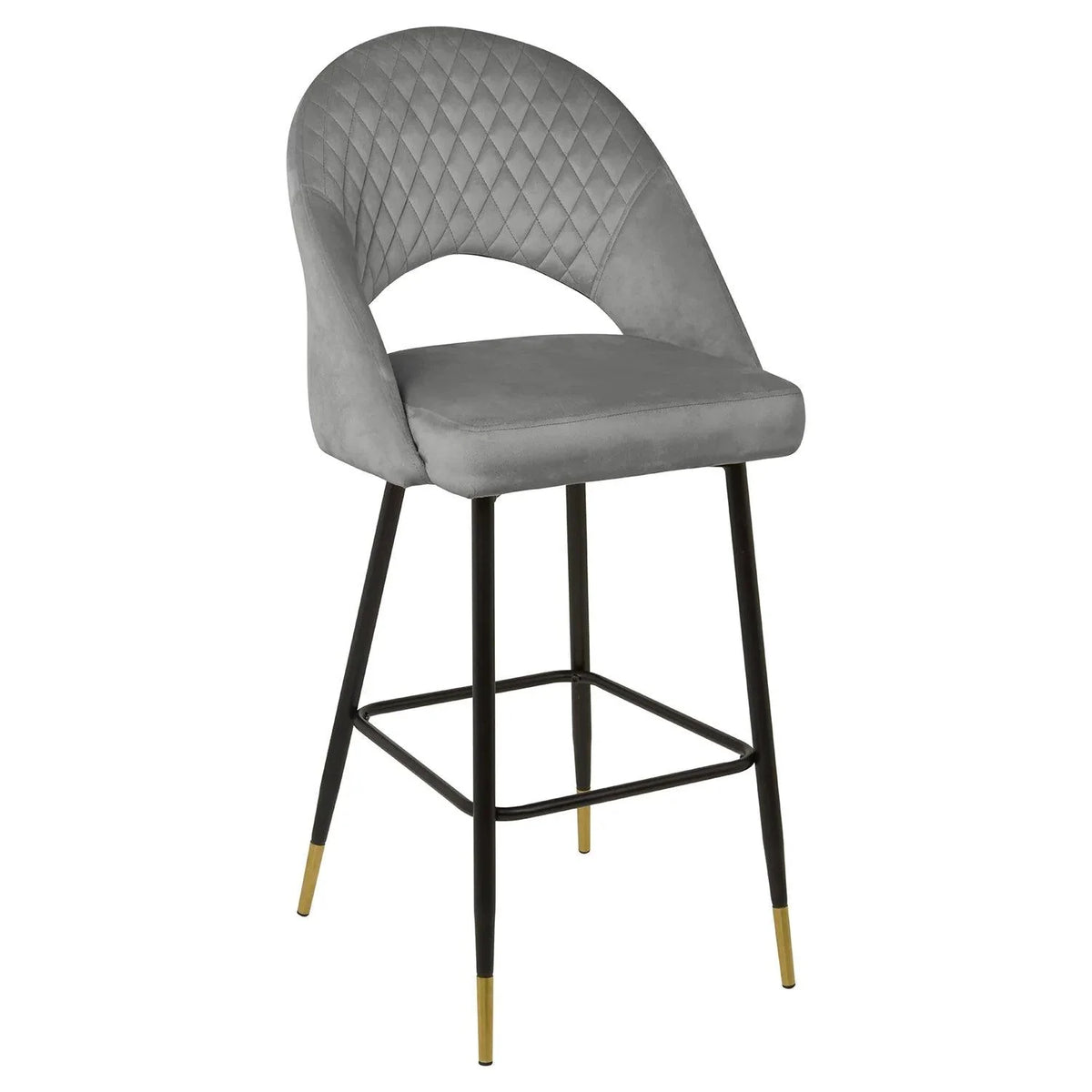 Outlet - Marilyn Bar Stool - Grey Velvet