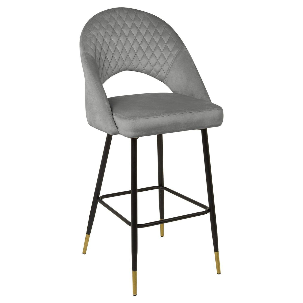 OUTLET - Marilyn Grey Velvet Dining Chairs - Set of 2 - Steel Legs