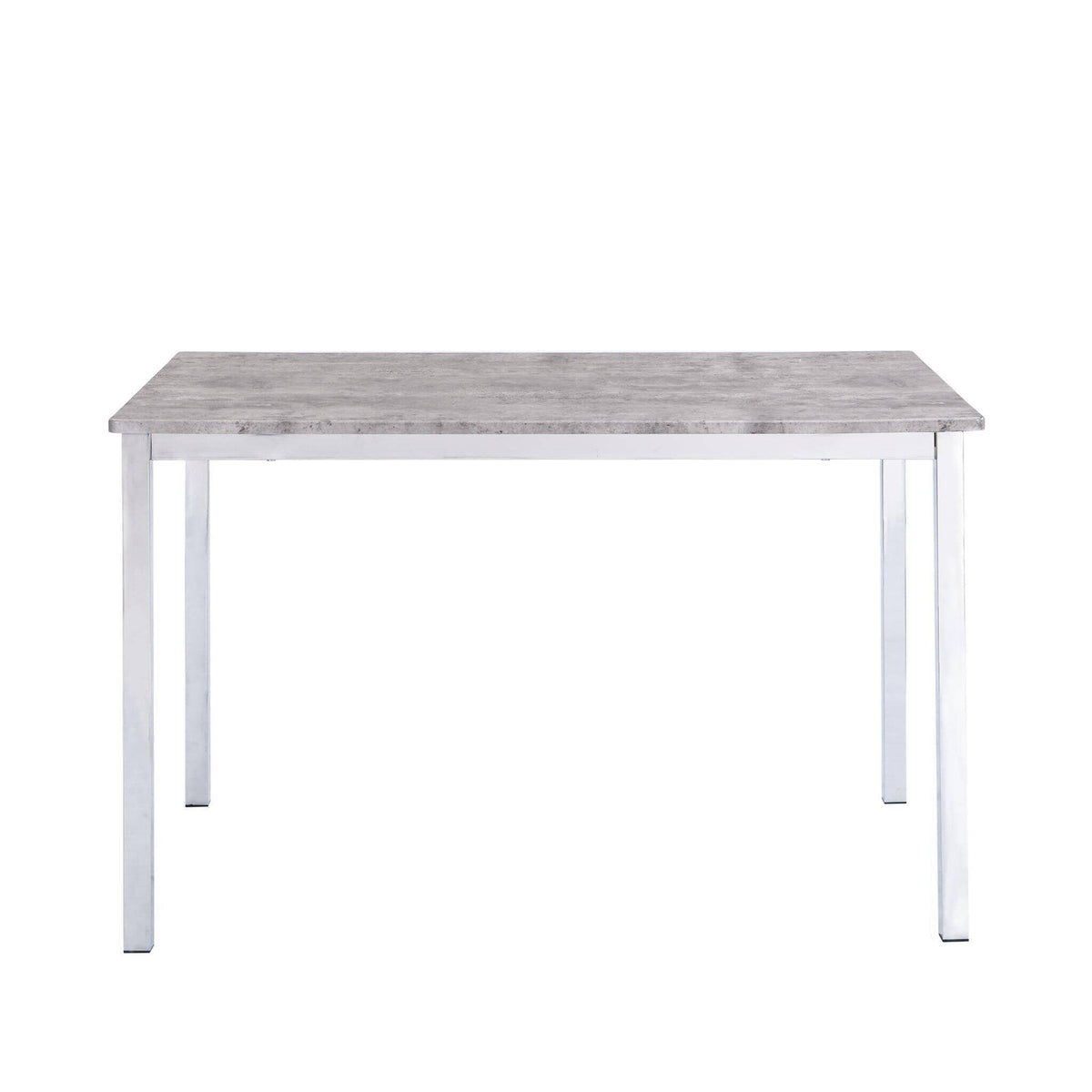 OUTLET - Milo Concrete Effect Dining Table - 4 Seater - Chrome Legs
