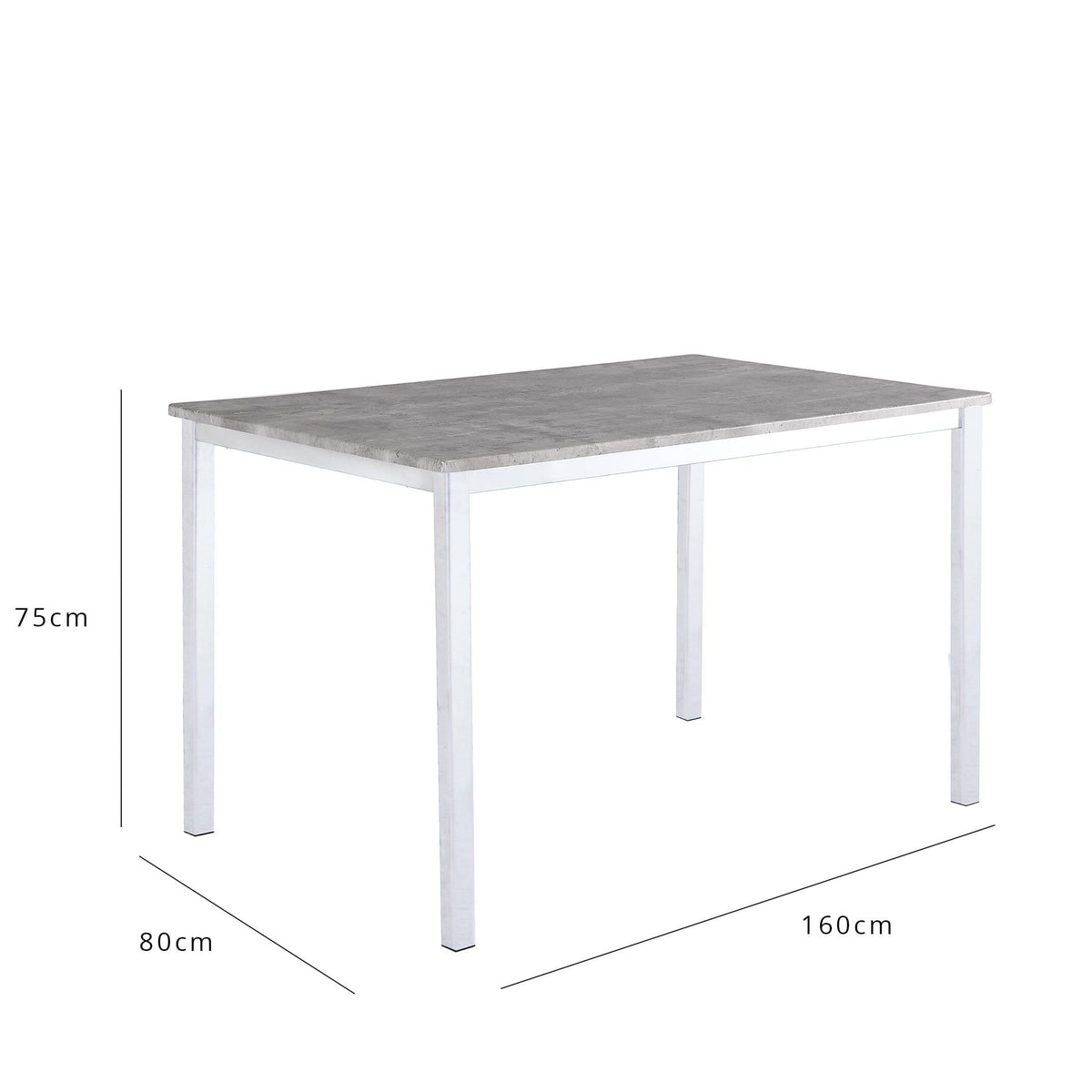 OUTLET - Milo 6 Seater Concrete Effect Dining Table with Chrome Legs