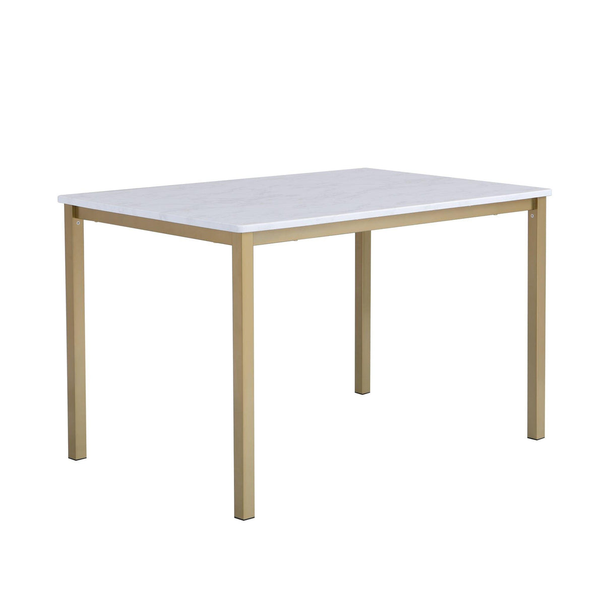 OUTLET - Milo Marble Effect Dining Table - 4 Seater  - Gold Legs