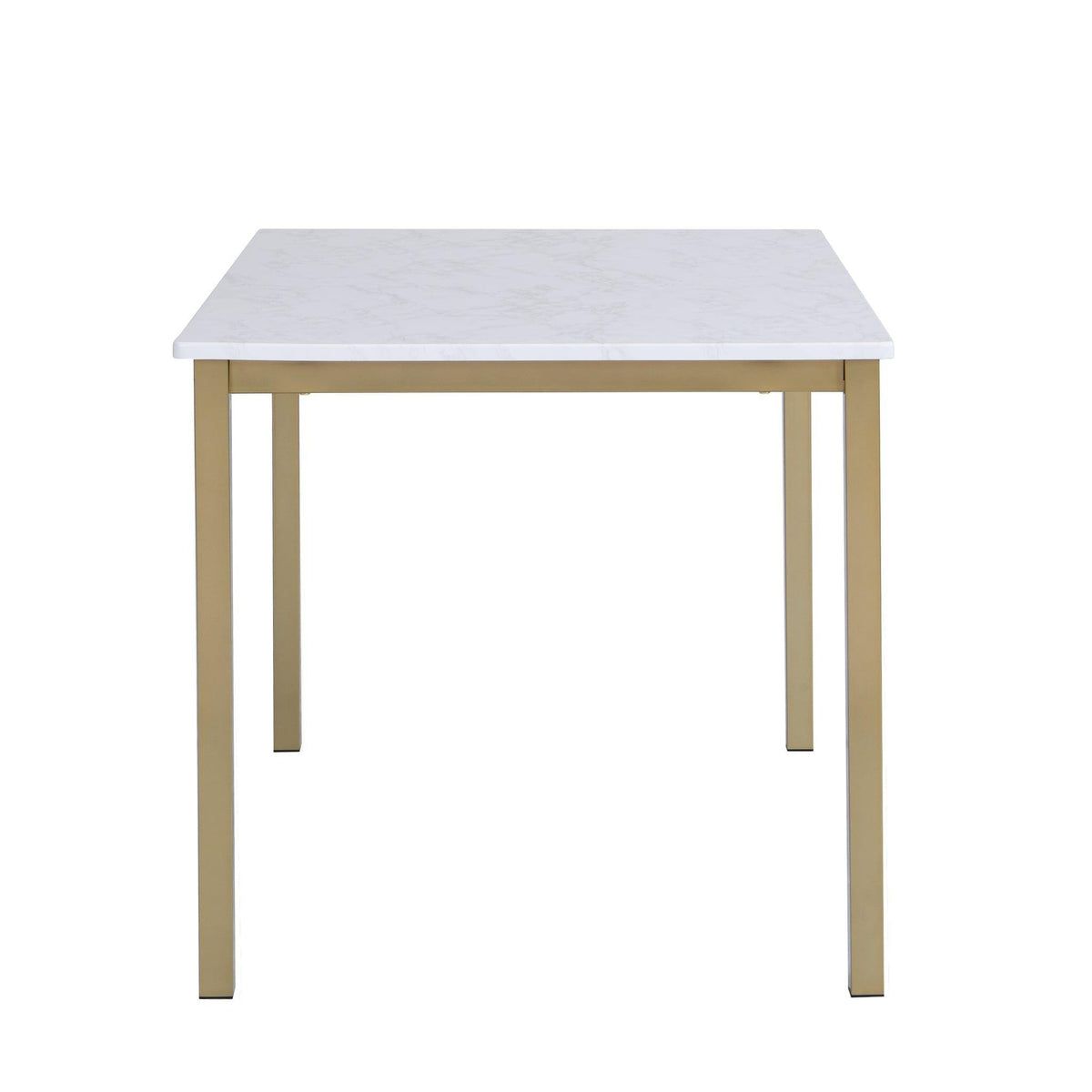 OUTLET - Milo Marble Effect Dining Table - 4 Seater  - Gold Legs