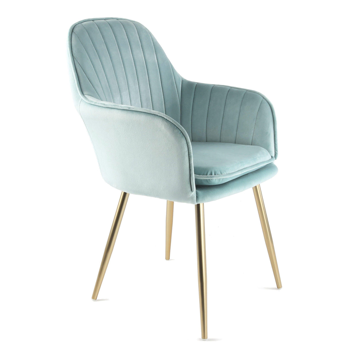 Outlet - Muse accent chair - light blue with gold legs