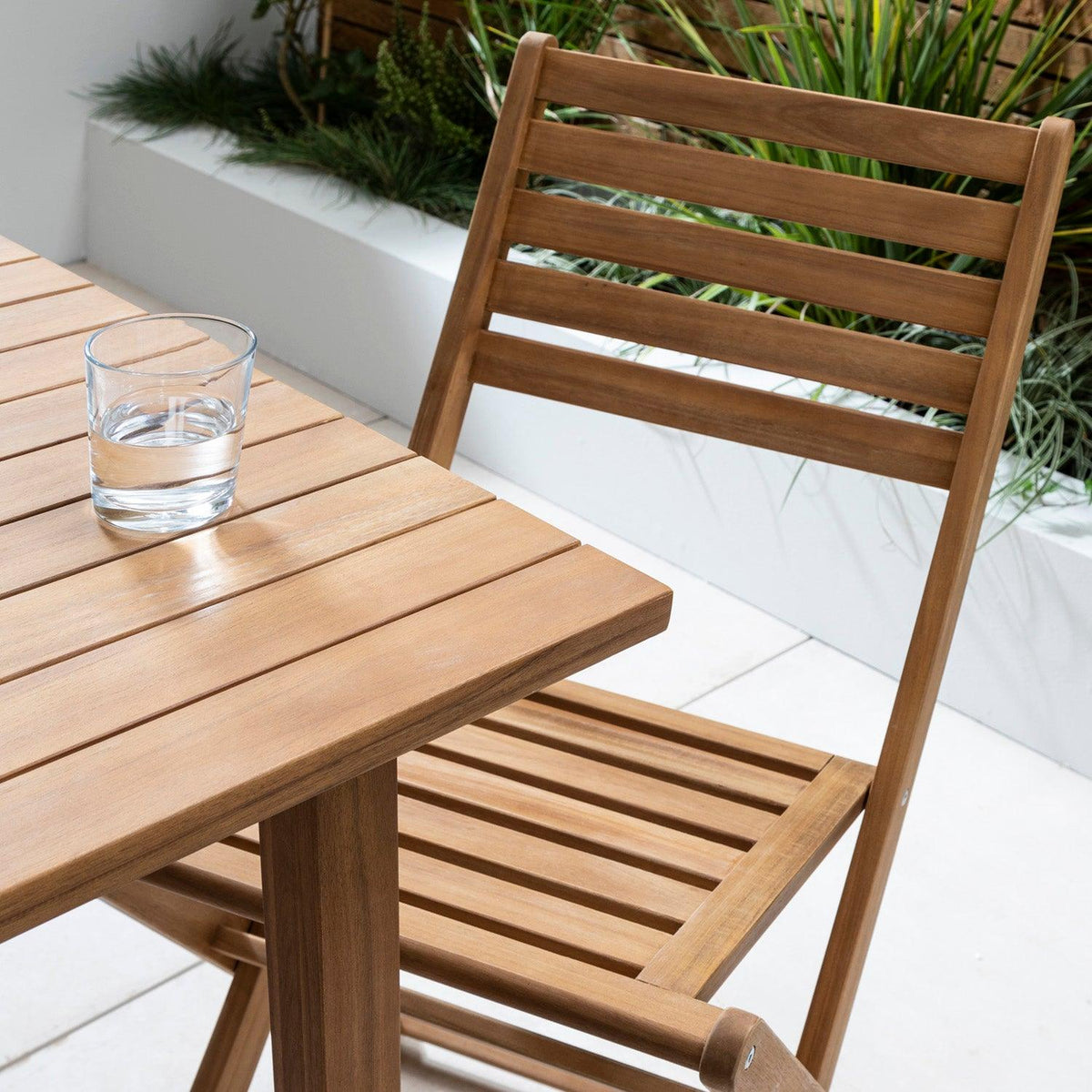 OUTLET - Outdoor Dining Chairs - Set of 2 - Solid Acacia Wood
