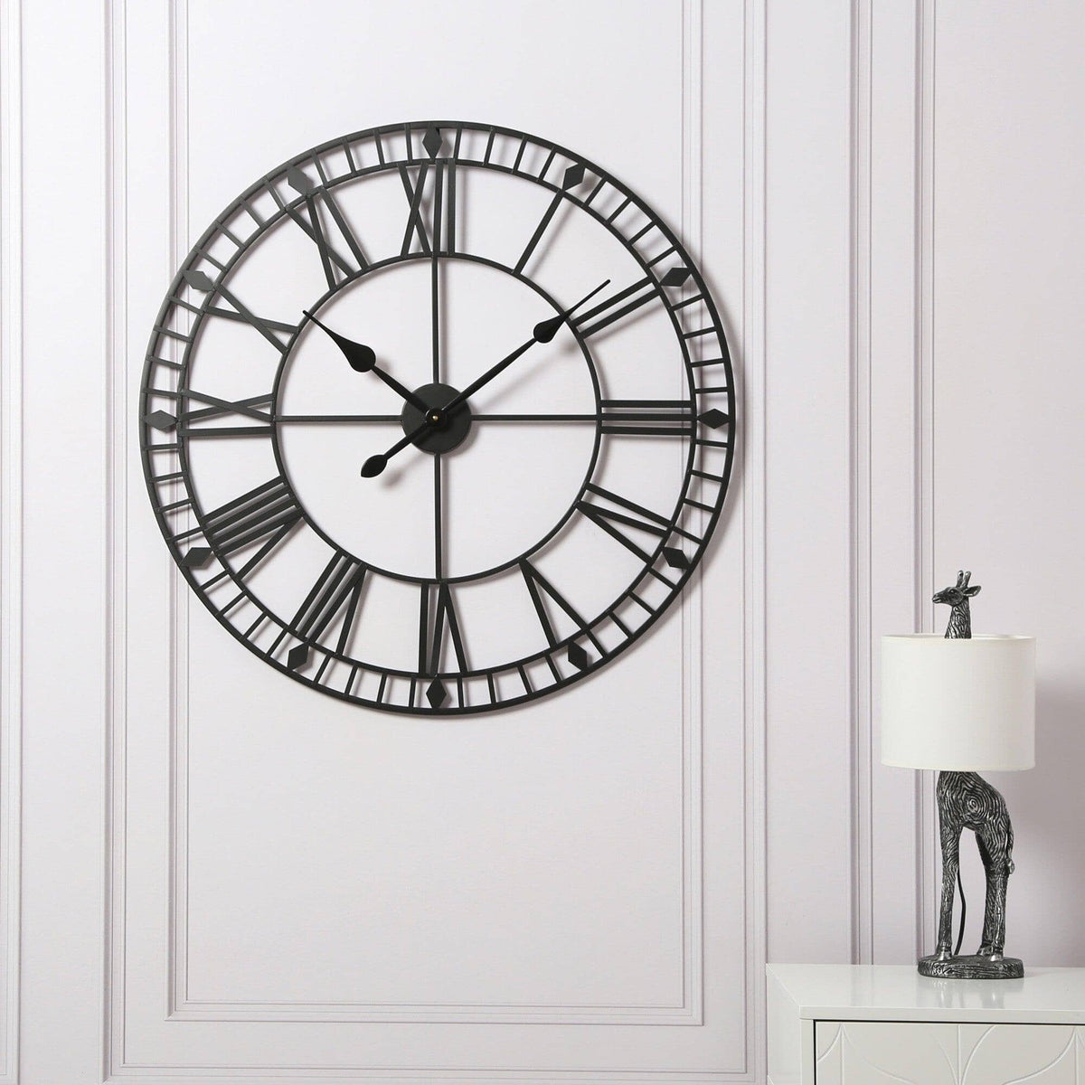 OUTLET - Riseley Skeleton Wall Clock - Black
