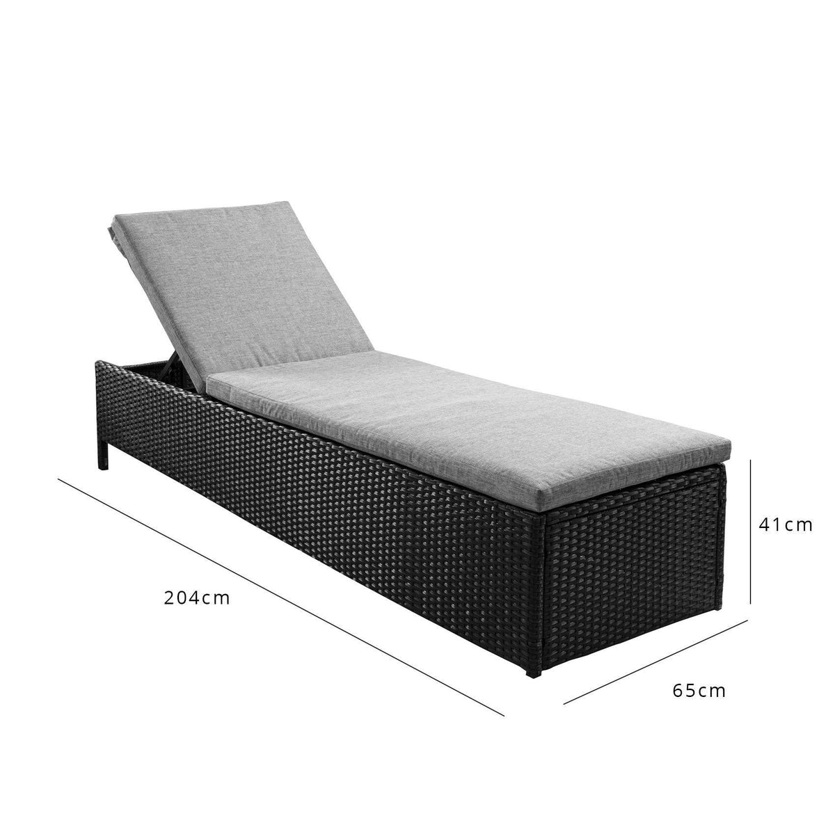OUTLET - Serina Rattan Sun Lounger - Premium - Black