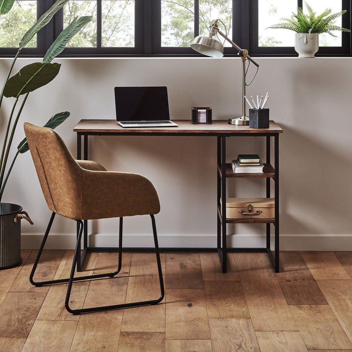 OUTLET - Sheffield Office Faux Leather Chair - Tan with Black Legs
