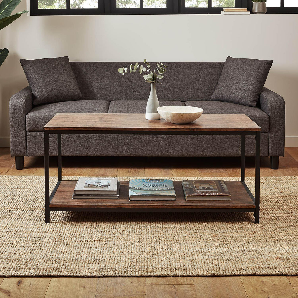 OUTLET - Sheffield Industrial Coffee Table - Wood Effect & Metal Frame
