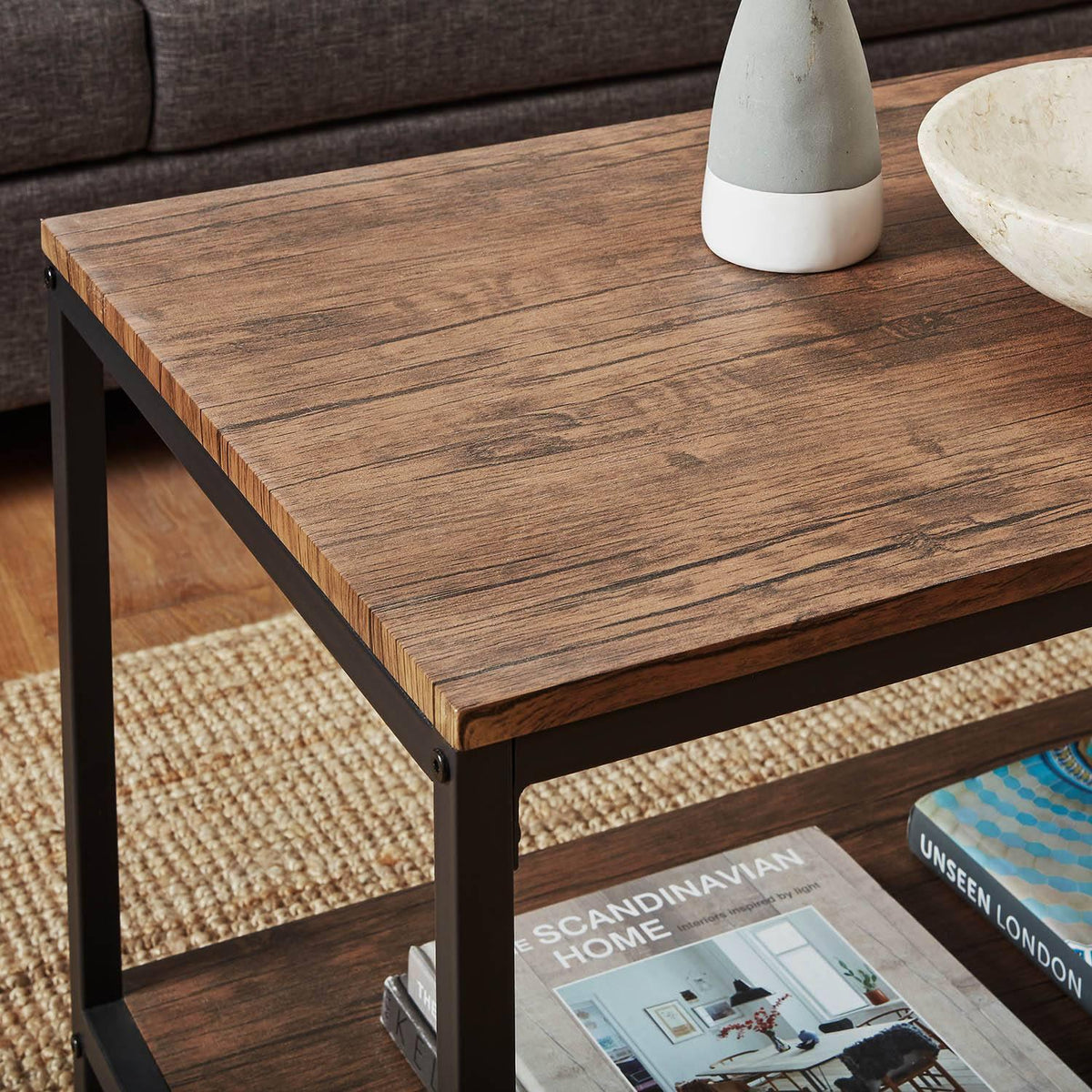 OUTLET - Sheffield Industrial Coffee Table - Wood Effect & Metal Frame